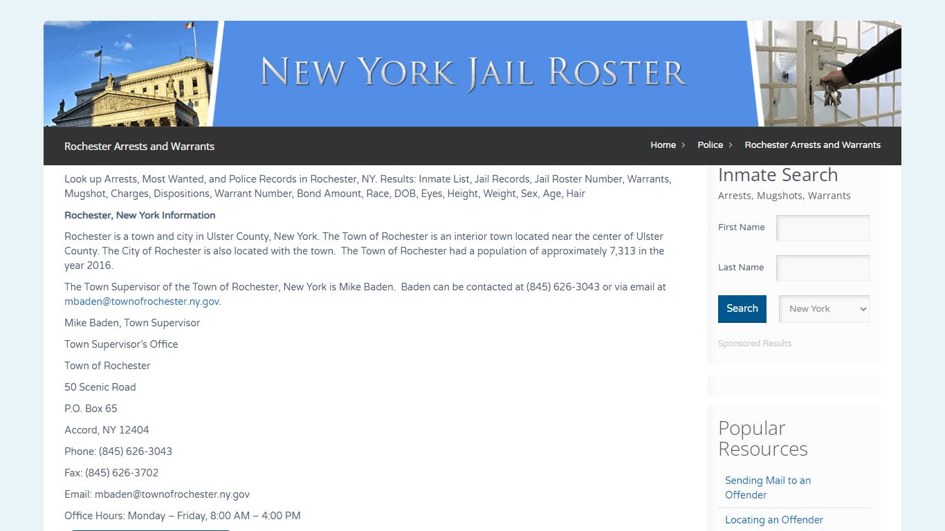 Rochester Arrests and Warrants | Jail Roster Search