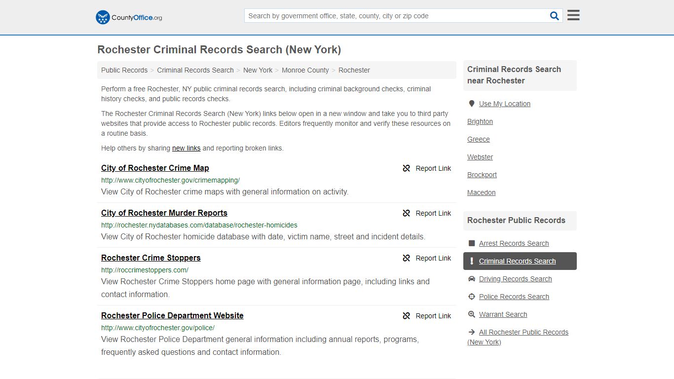 Criminal Records Search - Rochester, NY (Arrests, Jails ...